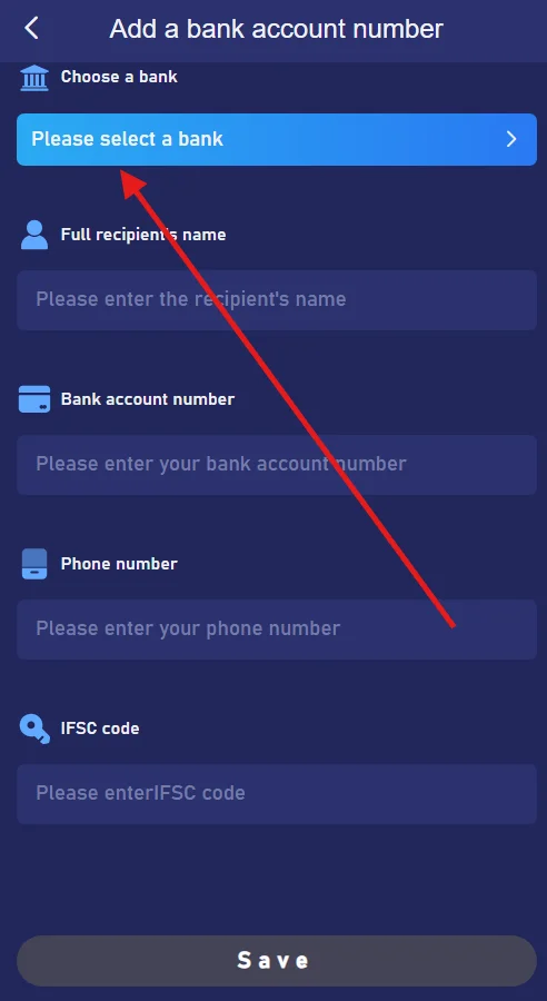  Fill in or confirm your withdrawal details